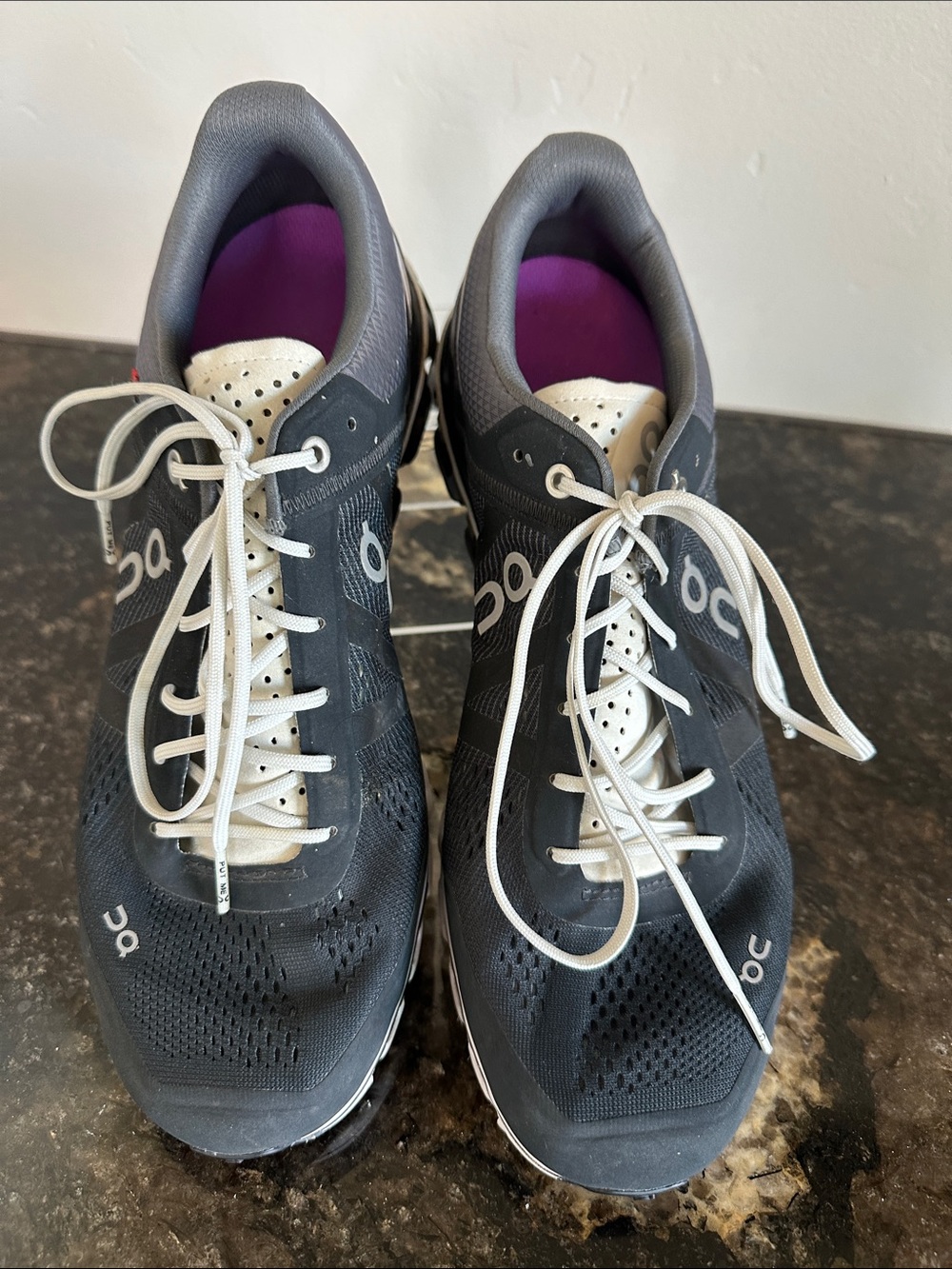 On Running Women’s Athletic Shoes in Black, White and Purple